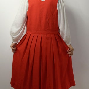 Trachten Dirndl Dress / Vintage Folk German Austrian dress / Dirndl Stadl Red Alpen dress / Octoberfest dress / Large image 8