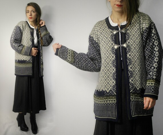Norwegian style Wool sweater / Scandinavian cardig