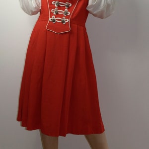 Trachten Dirndl Dress / Vintage Folk German Austrian dress / Dirndl Stadl Red Alpen dress / Octoberfest dress / Large image 2