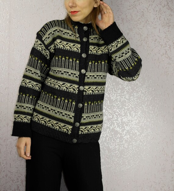 Norwegian Nordic Wool sweater / Vintage Hand knit… - image 6