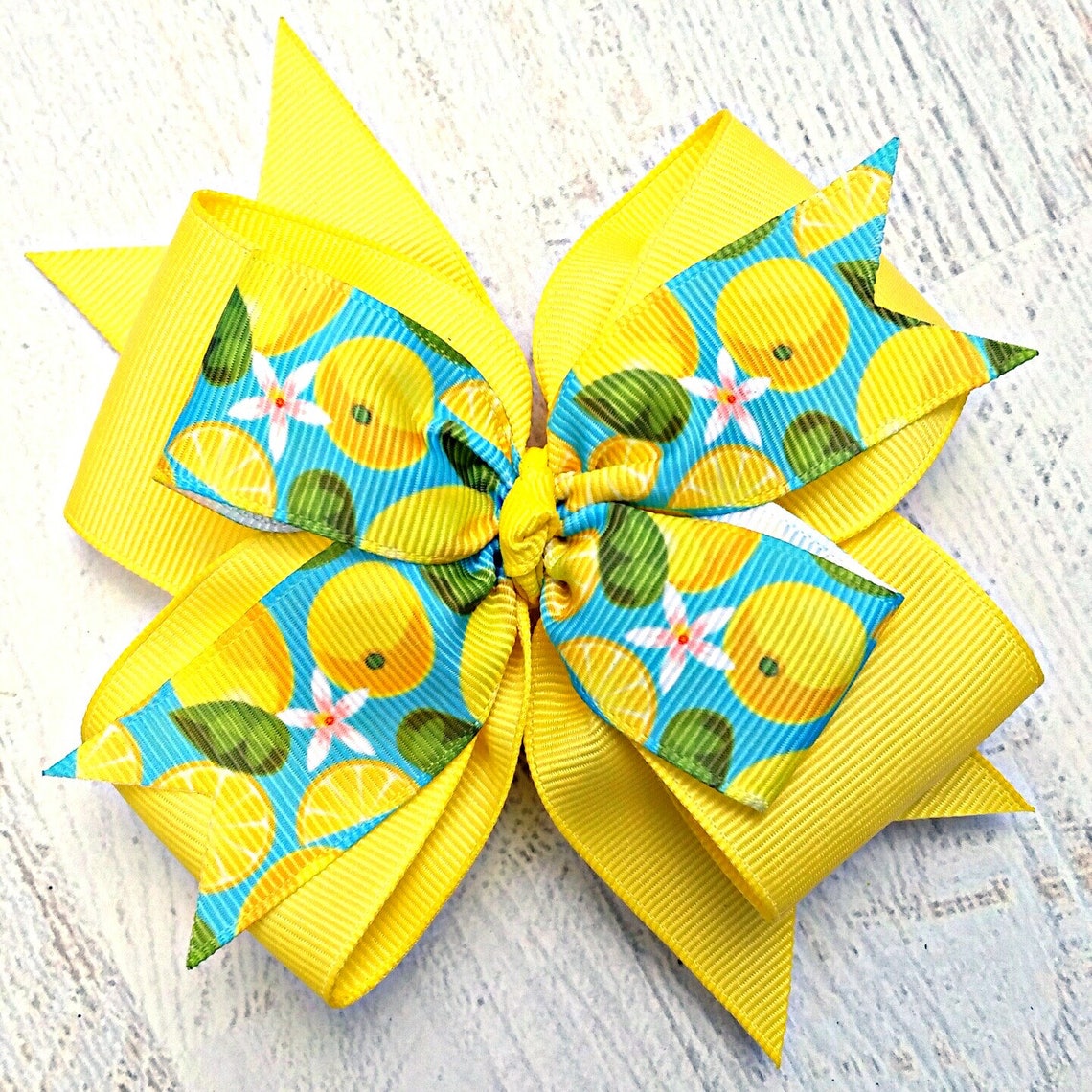 Lemon Hair Bow Lemon Hair Clip Lemonade Party Lemonade Hair Etsy