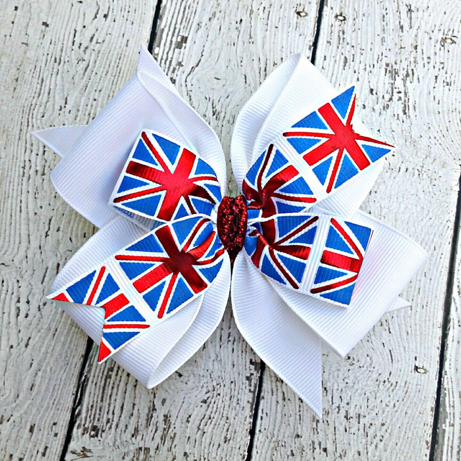 Royal Wedding Hair Bow Union Jack Bow British Hair Bow UK Etsy