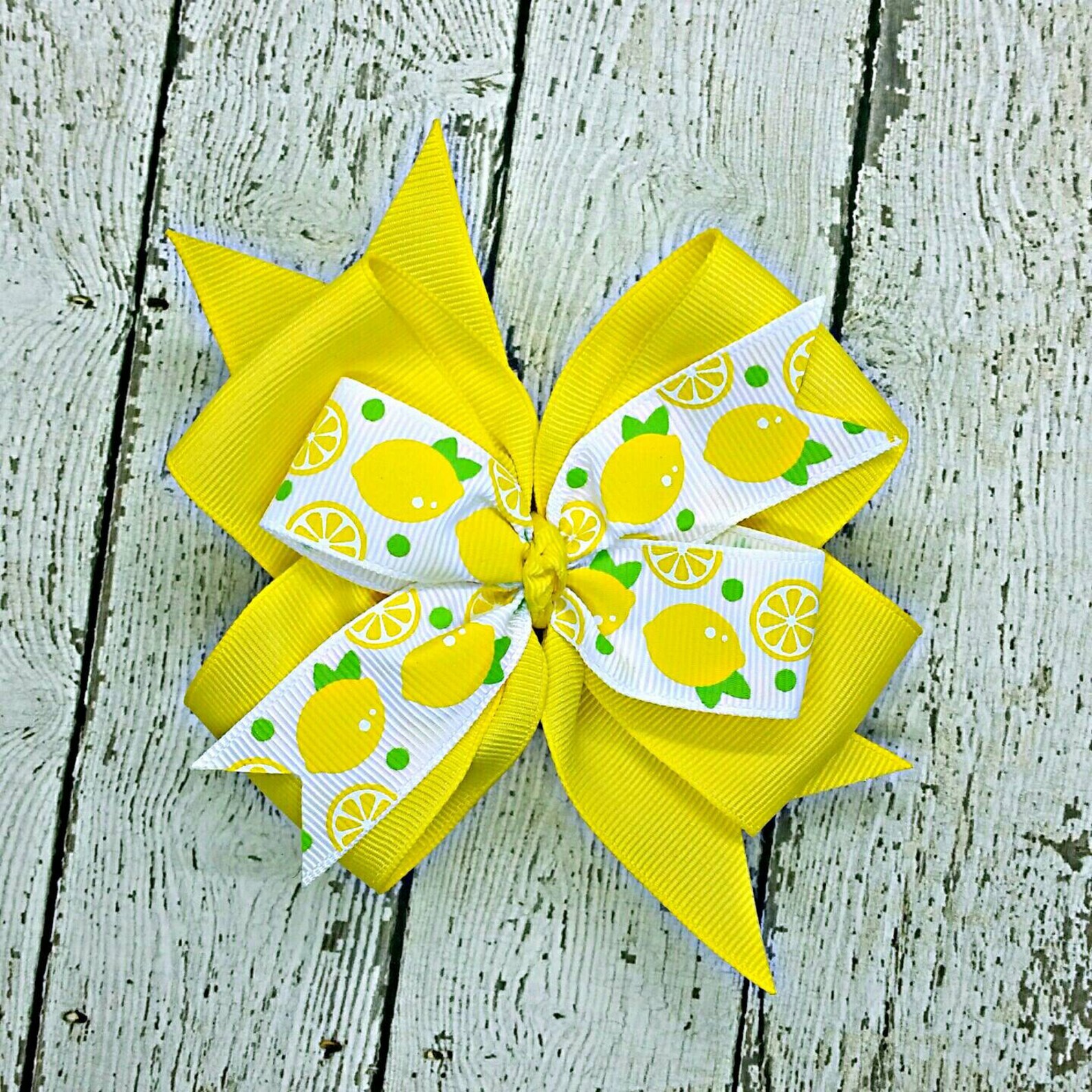 Lemon Hair Bow Yellow Lemon Lemonade 4 Inch Hair Bow Lemon Etsy