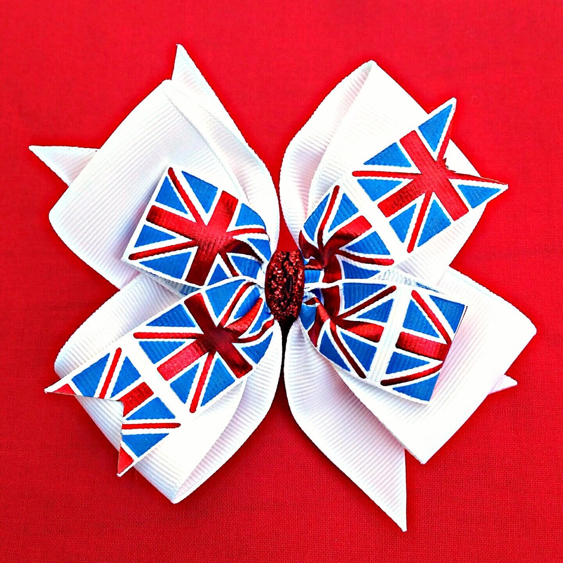 Royal Wedding Hair Bow Union Jack Bow British Hair Bow UK Etsy