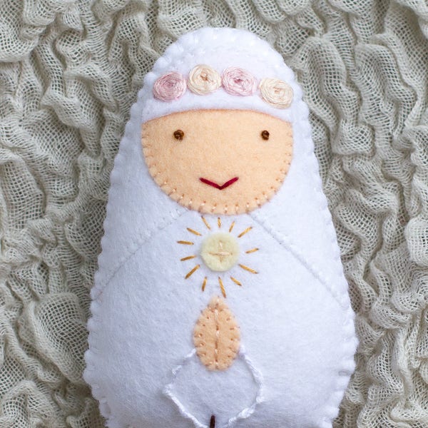 First Holy Communion Blessed Imelda Felt Saint Doll: Catholic toys, Felt doll, Easter basket, Birthday, Baby shower, Baptism