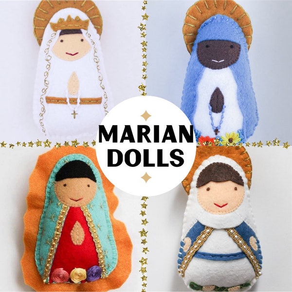 Marian felt saint doll catholic gift for kids easter basket baptism gift stocking stuffer