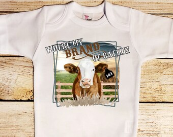 my brand of cattle - baby cow shirt - baby clothes - cowboy clothes -  baby rancher - cows - cowkid - country baby