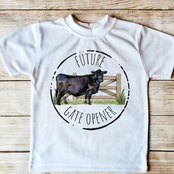 future gate opener - baby cow shirt - baby clothes - cowboy clothes -  baby rancher - cows - cowkid - country baby