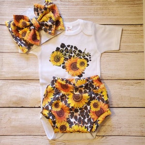 Baby Girl Summer Clothes Leopard Baby Clothes Sunflower Baby Babyshower Gift Newborn Girl Outfits Baby Girl Outfits Girls Outfit Etsy UK