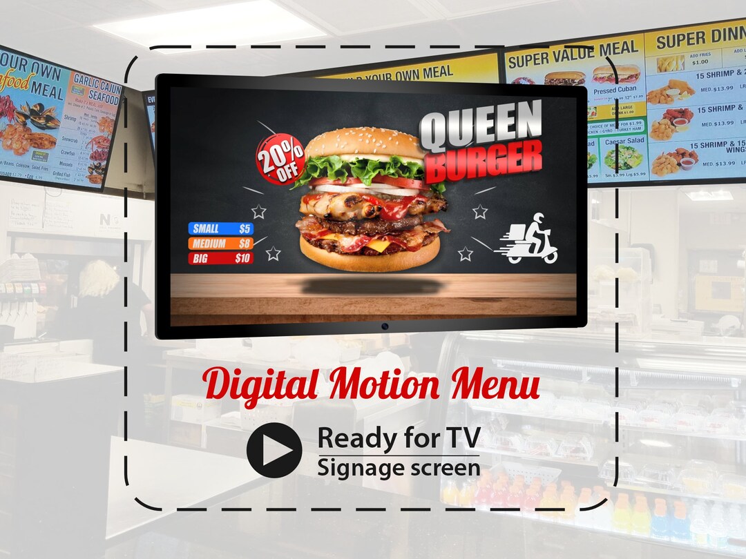 Custom Animated Menu Digital Signage Service Restaurant, Fast Food ...