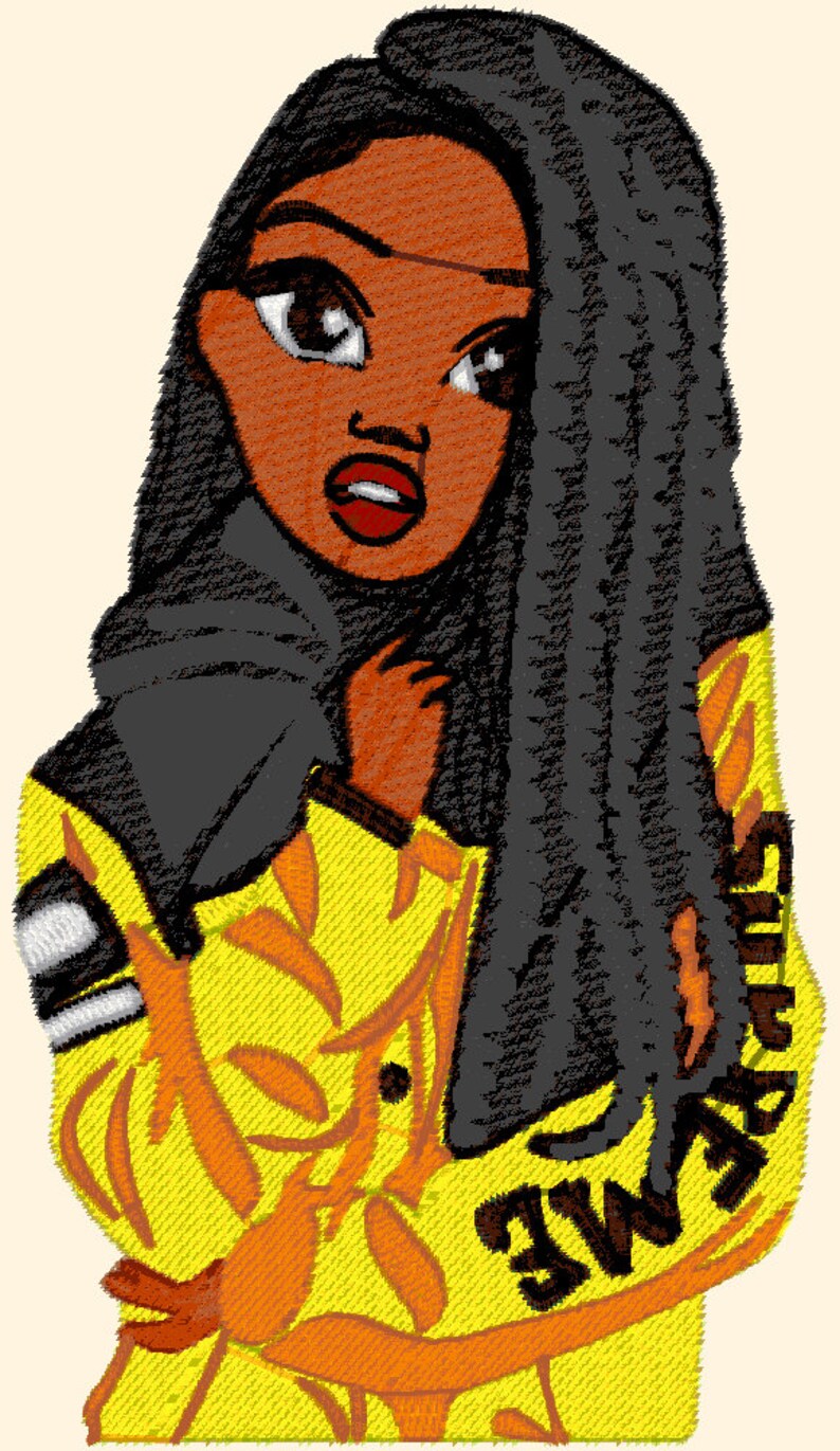 Beautiful afro girls vol5 set of 7 embroidery designs sewing  etsy