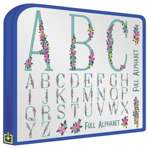 Floral Monogram Abecedario Letras Maquina Bordadora Brother para maquinas bordadoras incluye software visor convertidor