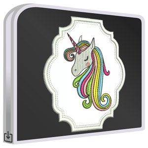 Unicorn stamp applique embroidery design sewing brother emb hus jef pes dst with resizer-converter software included