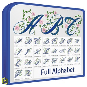 Floral Script vol.1 Maquinas Bordadoras Diseños Letras para maquinas bordadoras incluye software visor convertidor