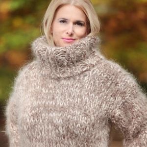 Thick Mohair Sweater Turtleneck Sweater Chunky Knit Sweater - Etsy