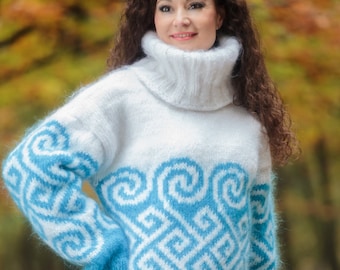 Mohair Sweater, Nordic Sweater, Cable Knit Jumper, Fair Isle Sweater, Hand Knit Women Sweater, Icelandic Sweater, Man sweater, gift ideas