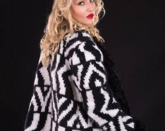 OVERSIZED Mohair Coat, Thick Cardigan, Long Mohair Cardigan, Cocoon cardigan, open coat, Long Knit Coat, Mohair Sweater, Unisex Coat