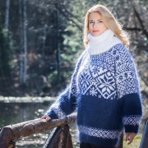 Turtleneck Sweater, Fair Isle Sweater, Mohair Sweater, Icelandic ...