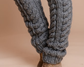 Chauffe-jambes en laine, chauffe-jambes en tricot torsadé, chaussettes tricotées à la main, chauffe-jambes Chunky, collants Long Knit, chauffe-jambes Dancer