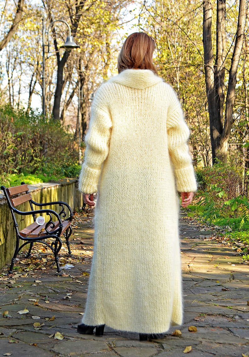 Hand Knit Long Mohair Cardigan Mohair Coat Relaxed Cardigan