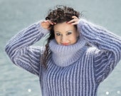 Ribbed Sweater, Mohair Sweater, Turtleneck Jumper, Hand knit sweater, Chunky turtleneck sweater, Cable knit pullover, unisex sweater