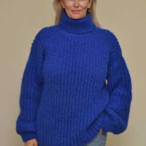 Einzigartige Turtleneck Mohair Pullover übergroße Pullover | Etsy