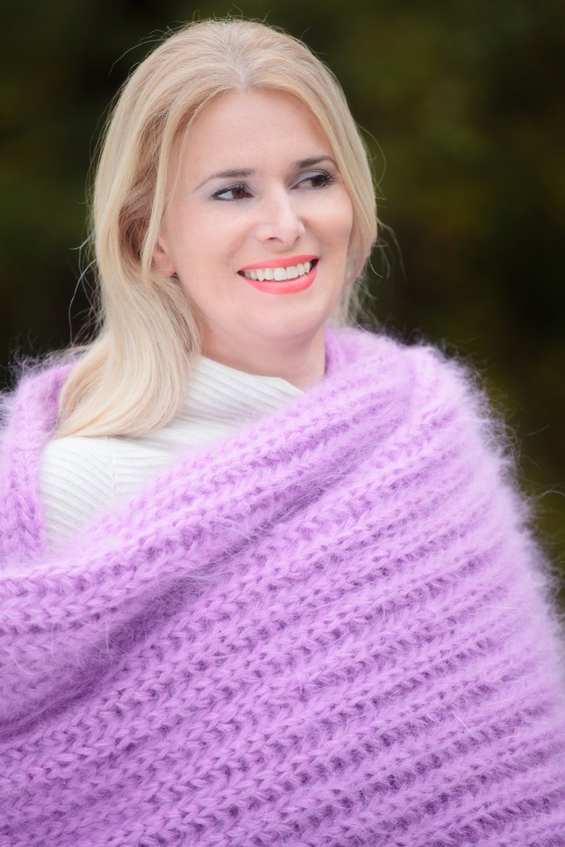 Knit Blanked Scarf Mohair Scarf Mohair Wrap Fluffy Mohair Etsy