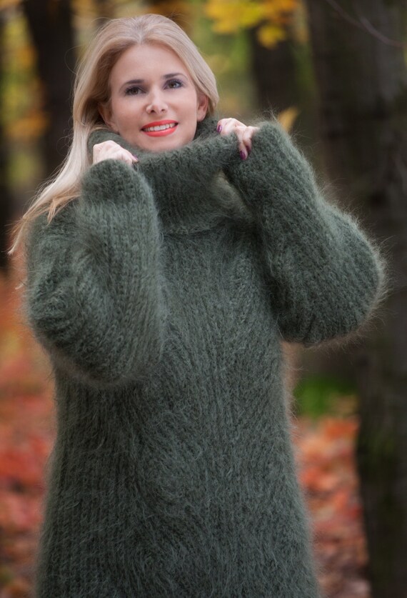 olive green cable knit sweater