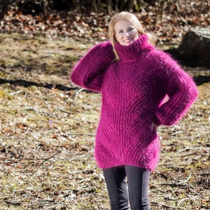 Made to Order Hand Knitted Mohair Sweater Turtleneck Sweater - Etsy