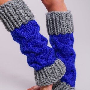 Wool Leg Warmers, Cable knit leg warmers, Hand knit socks, Chunky Leg warmers, Long Knit tights, Dancer leg warmers