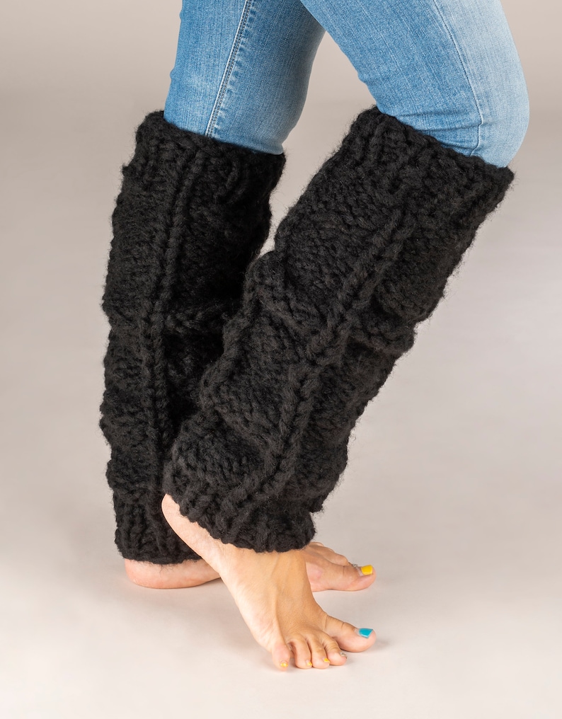 Wool Leg Warmers Cable Knit Leg Warmers Hand Knit Socks Etsy UK