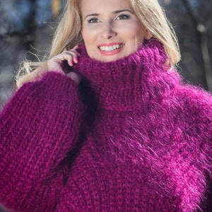 Made to Order Hand Knitted Mohair Sweater Turtleneck Sweater - Etsy