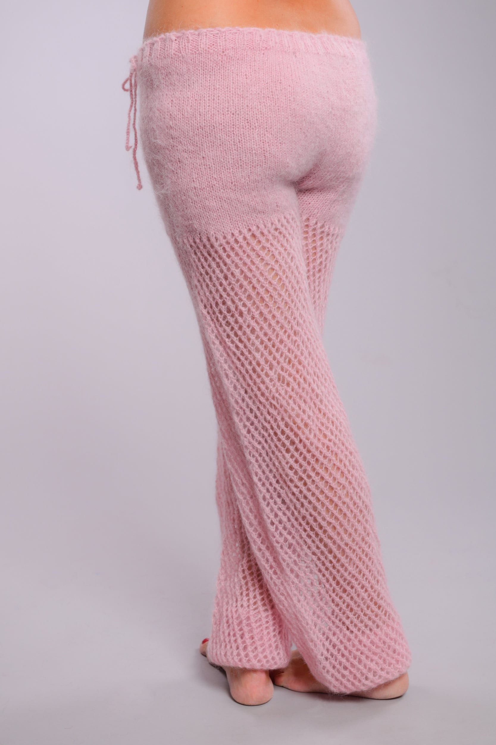 Pink Mohair Leggings Fuzzy Pants Mohair