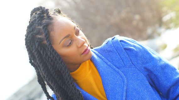 Vintage Royal Blue Wool Coat, Maxi length