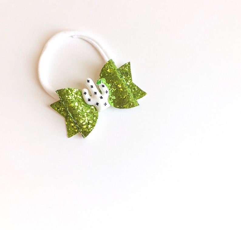 Cactus Baby Headband Green Glitter Cactus Headband Cactus Headband Cactus Hair Clip Green White Black Cactus Hair Clip Cactus Bow
