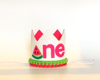 Watermelon Birthday Crown Watermelon 1st Birthday Watermelon Birthday outfit White watermelon crown Red watermelon crown One in a Melon