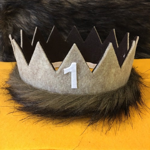 Wild One Wild Things Felt FULL SIZE Crown Headband, First Birthday, Photo Prop, Smash Cake, Personalized