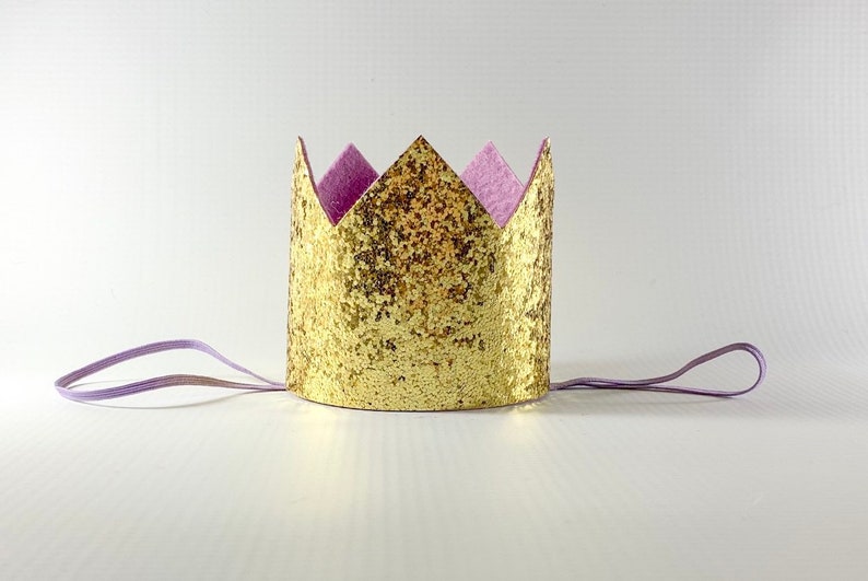 Gold and Lavender Birthday Crown Choose Your Color Silver Crown Gold Glitter 2nd 3rd Birthday Crown Girls Gold 1st Birthday Crown