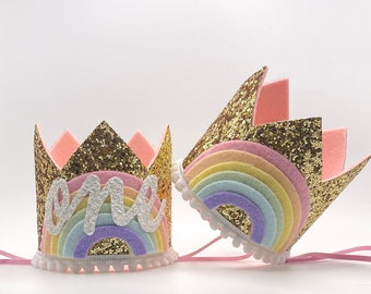 10 Eco Rainbow Party Hats Kids Birthday Party Hats Eco Etsy