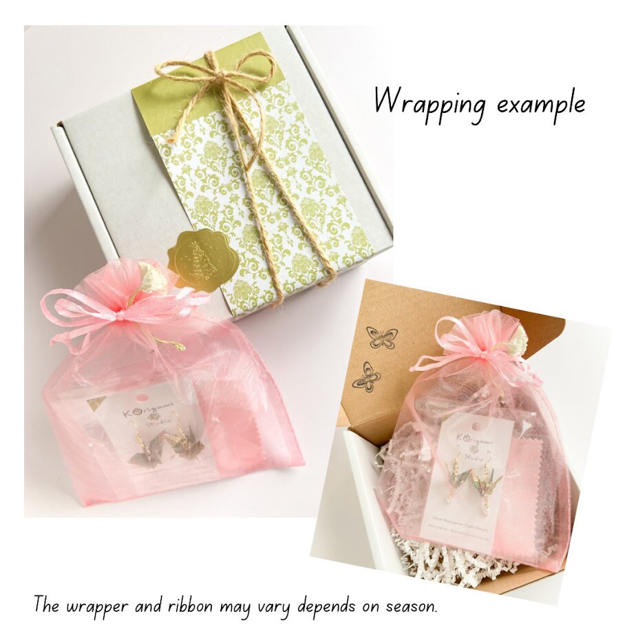 Fan Origami Earring With Kyoto Yuzen Washi Swarovski 18K Etsy