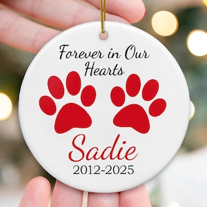 Christmas Dog Memorial Ornament Gift, Photo Ornaments, Dog Lovers Memorial Gift, Custom Pet Memorial Ornament, Personalized Tree Decorations