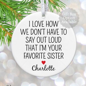 Personalized Brother Ornament Best Brother Gift For Brother From Sister Brother Christmas Gift For Brother Big Brother Present Funny Brother