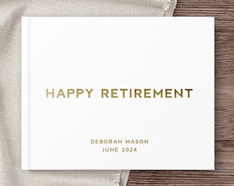 Retirement Guest Book for Retirement Party, Custom Photo Album Well Wishes Signature Book for Leaving Party