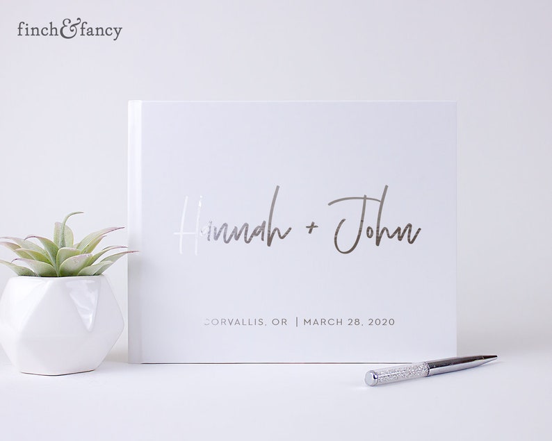 Modern Guest Book Wedding Guestbook Custom Guest Book Etsy