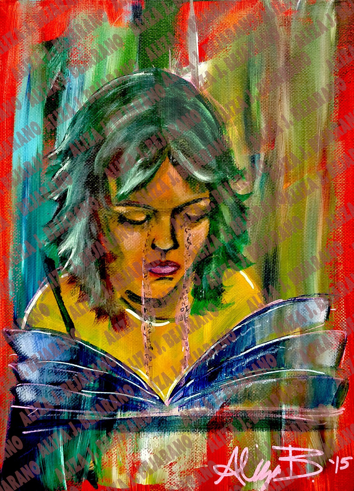 Dear Diary Acrylic Painting Mixed Media Art Art Print Etsy