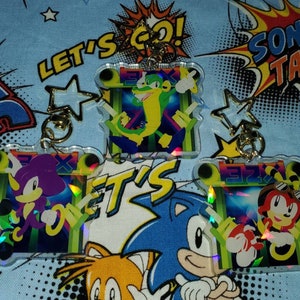 2&quot; Classic Chaotix Espio Chameleon Vector Crocodile Charmy Bee Knuckles Acrylic charm keychain sonic hedgehog echidna