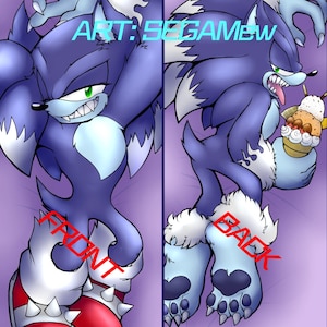 Sonic Werehog Unleashed dakimakura pillowcase Hedgehog Werewolf Wolf transform world adventure fanart