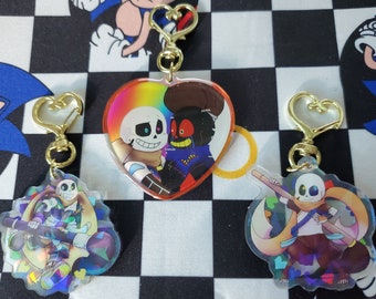 2" Error Ink Sans Errorink Holographic Holo Undertale AU Acrylic Keychain