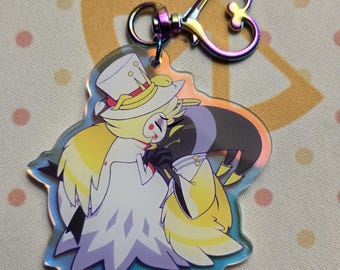 2.25" Lucifer Adam AdamsApple Hazbin Hotel Keychain Cute Hell Demon Chibi Angel Seraph King Daddy Dickmaster [Acrylic Charm]