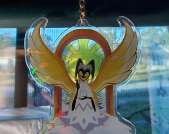 3" Adam Stain Glass Glass Style Acrylic Keychain First Man Angel Hazbin Hotel Dickmaster [Charm]